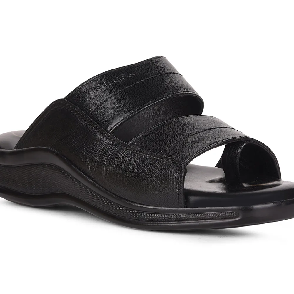 Washing Slippers With Rubber Soles Healers By Liberty 2050-905 Casual Slippers For Men - Black