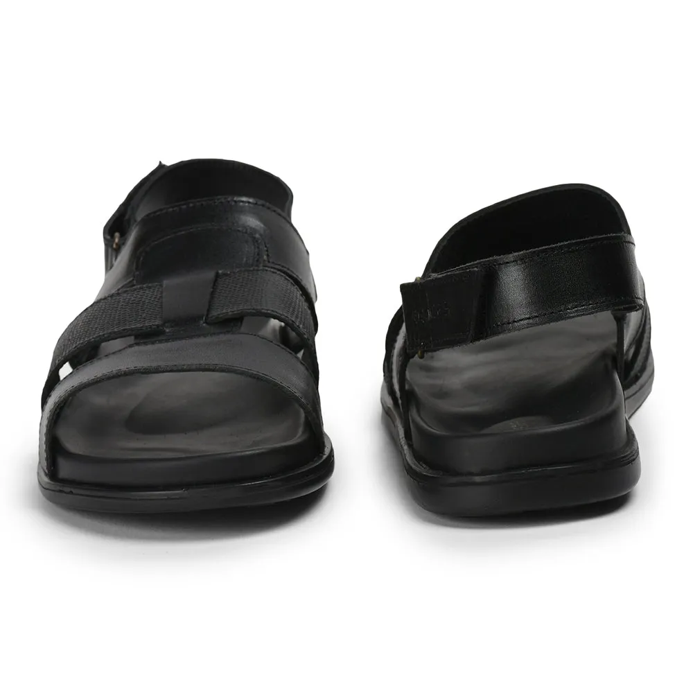 Cream Slippers Healers By Liberty Men SOFT-4 Black Formal Sandal
