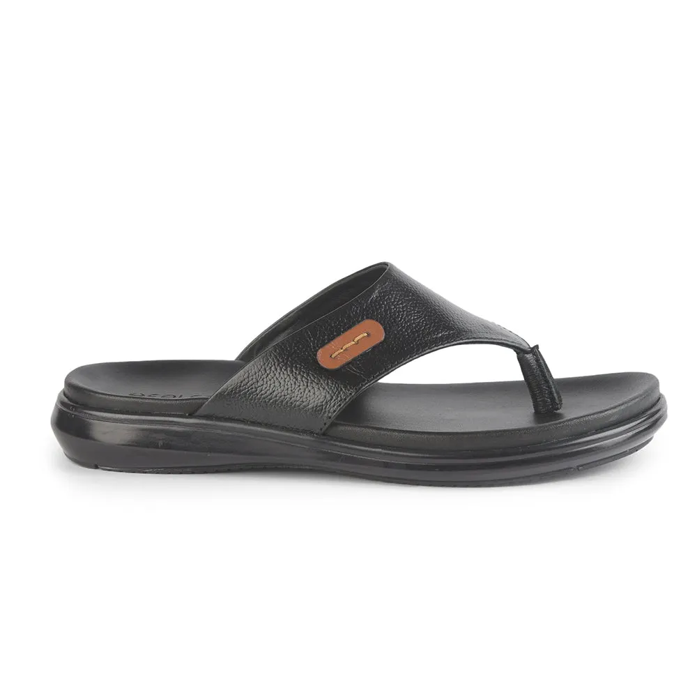 Fabric For Slippers Healers Casual Black Slipper For Men MDL-05 By Liberty