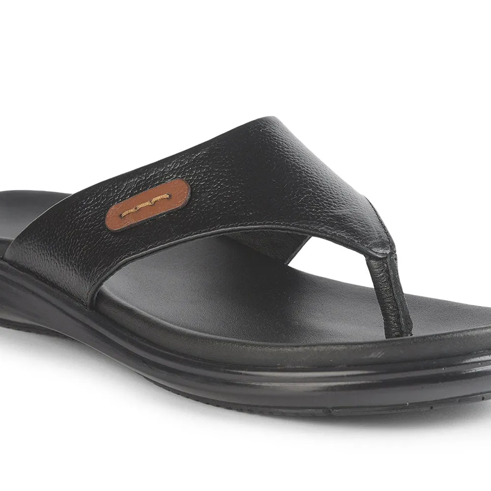 Healers Casual Black Slipper For Men MDL-05 By Liberty Slippers Images