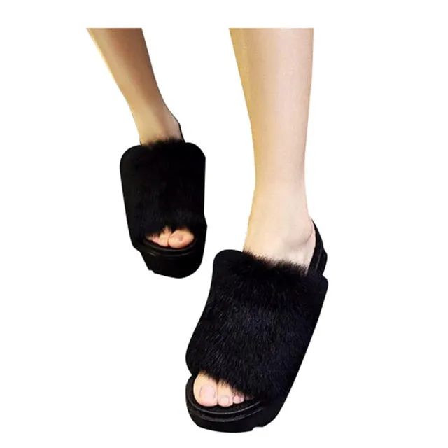 HEE GRAND Platform Slippers Women Shoes Fur Creepers Wedges Slides Beach Flip Flops Soft Slip On  Shoes Woman  XWM130 Best Flip Flops Sailing