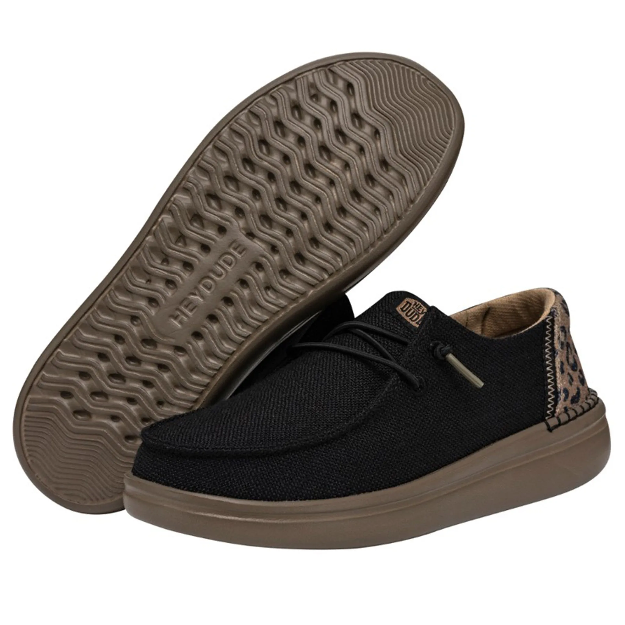 Bobs Slip Ons Hey Dude  Wendy Rise Leo Black Shoes
