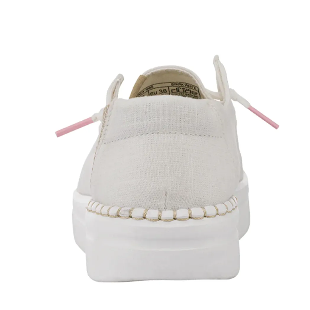 Hey Dude Wendy Rise Sparkle White Slip-on Moccasins