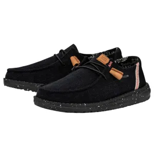 Warm Slip On Winter Boots Hey Dude Wendy Washed Canvas Black
