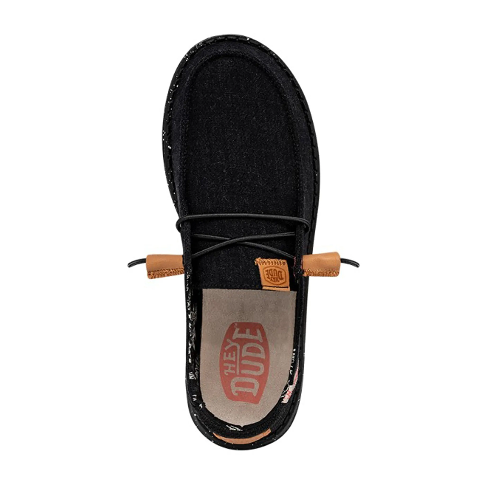 Hey Dude Wendy Washed Canvas Black Best Leather Slip On Sneakers