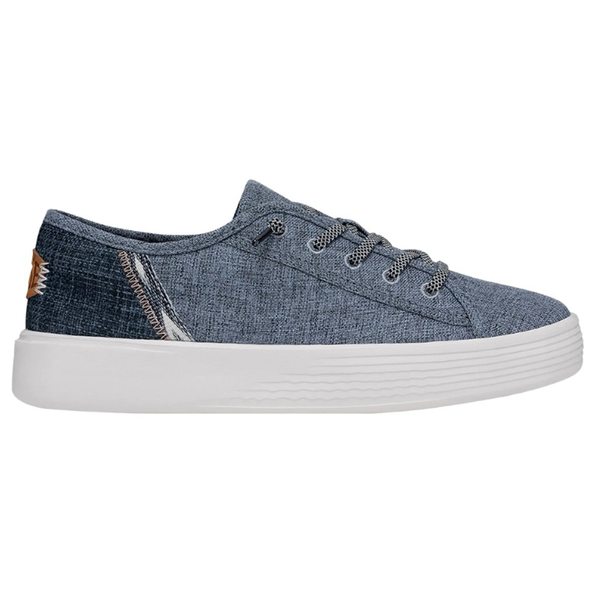 Hey Dude Women's Cody Craft Linen Blue Slip Ons Slip On Sneakers