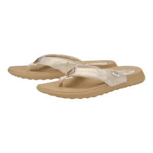 Slip On Composite Toe Hey Dude Women's Gold Christi Flip Flop