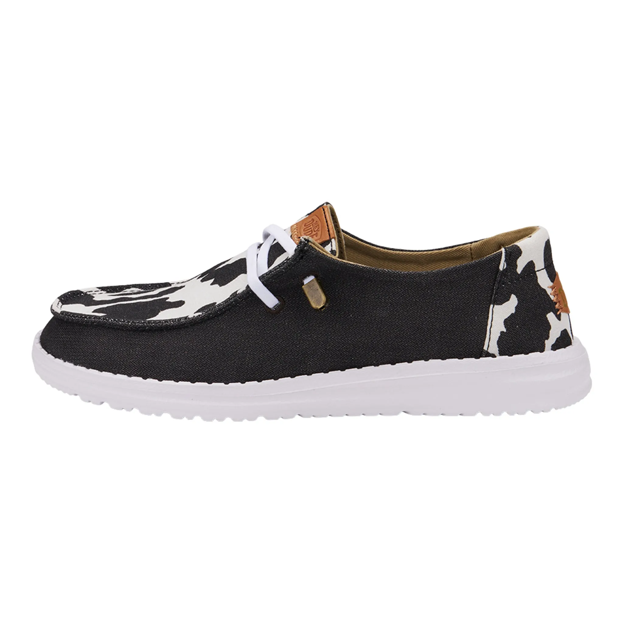 Hey Dude Women's Wendy Animal Black Cow Cloud Slip On Shoes