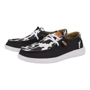 Hey Dude Women's Wendy Animal Black Cow Target Slip On