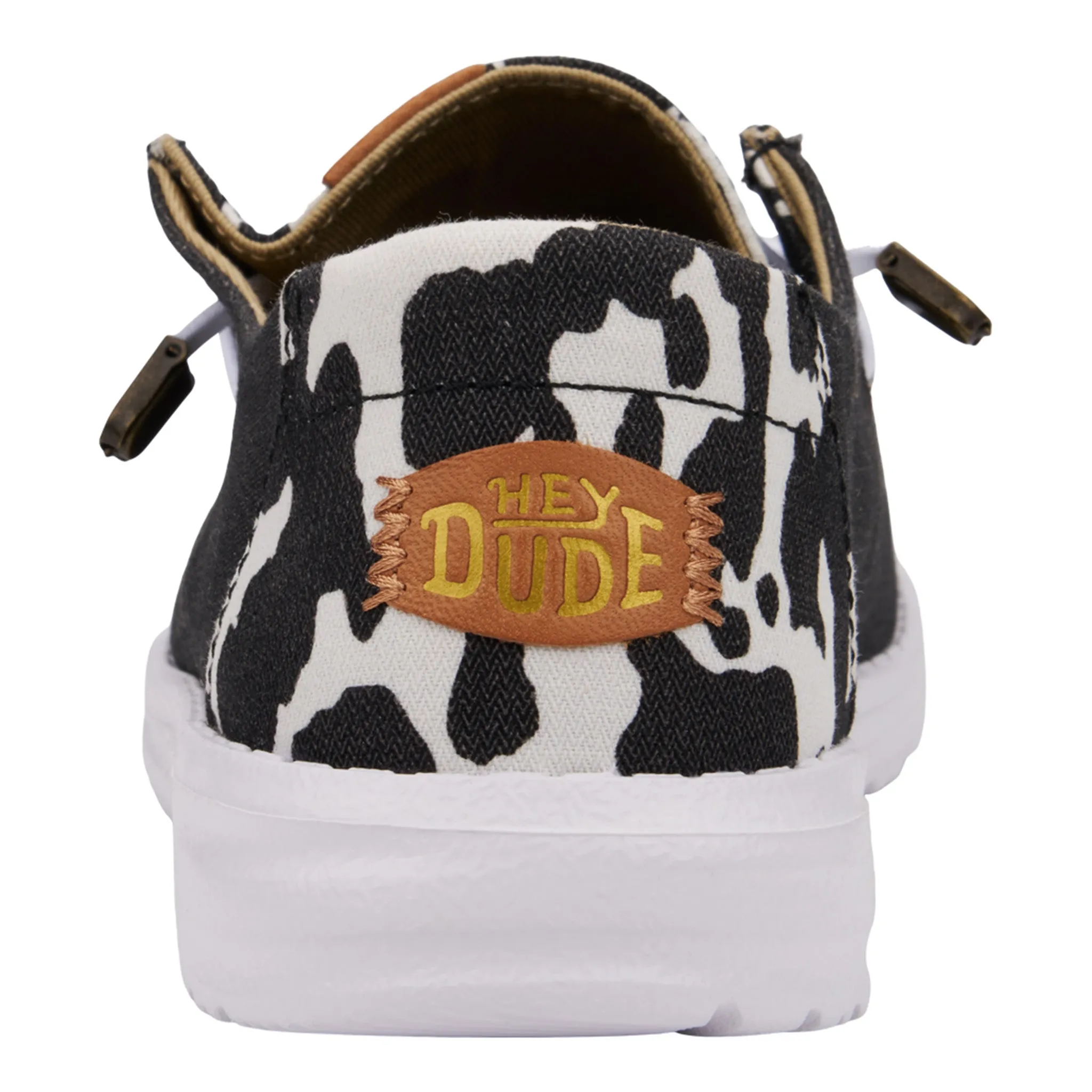 Slip Ons Black Slip Ons White Waterproof Hey Dude Women's Wendy Animal Black Cow