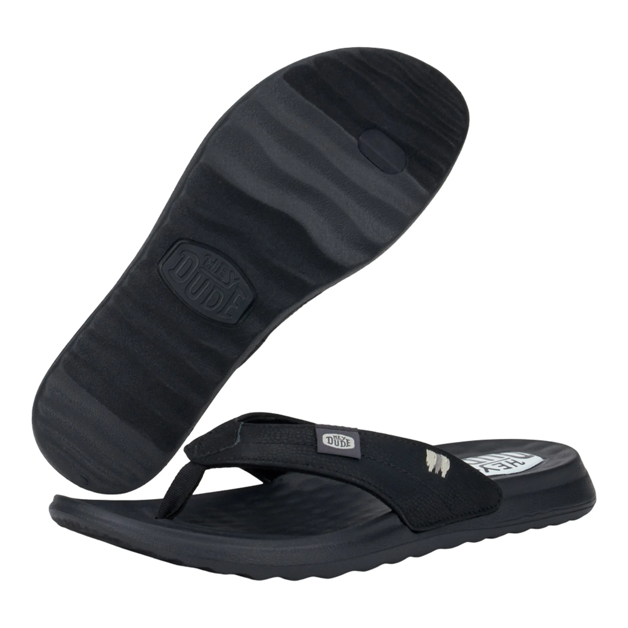 Hey Dudes Women's Christi Black Flip Flops Slip-on Non Slip Work Shoes