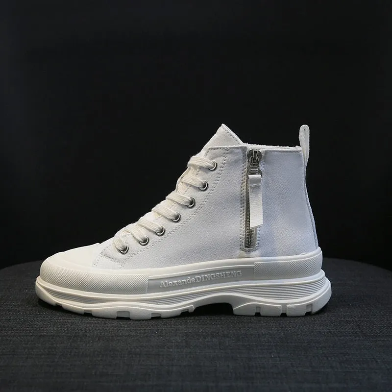 7c Sneakers High Top Fashion Zipper Casual Shoes