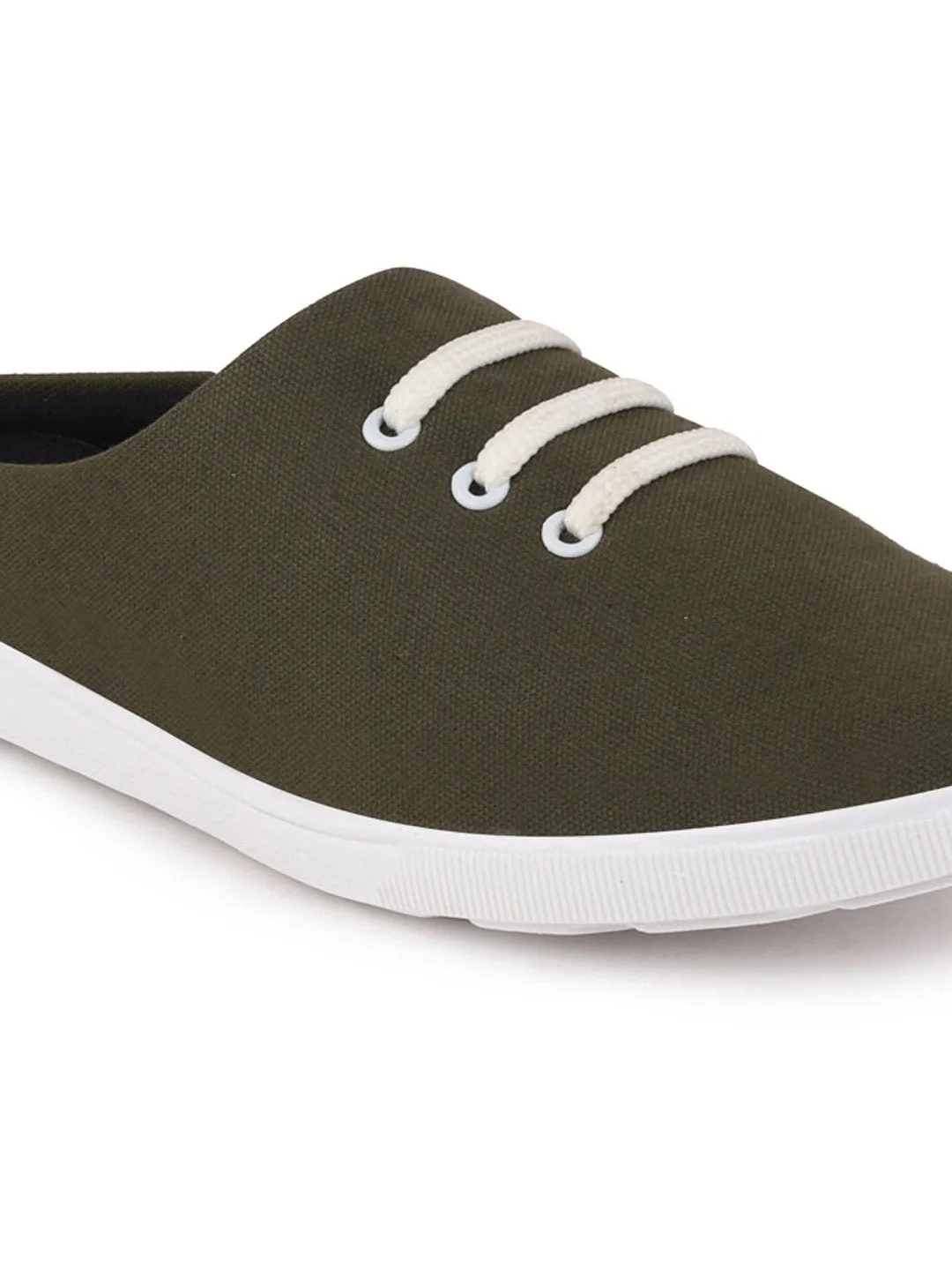 Men Olive Green Casual Canvas Slip-On Shoes Best Travel Slip On Shoes