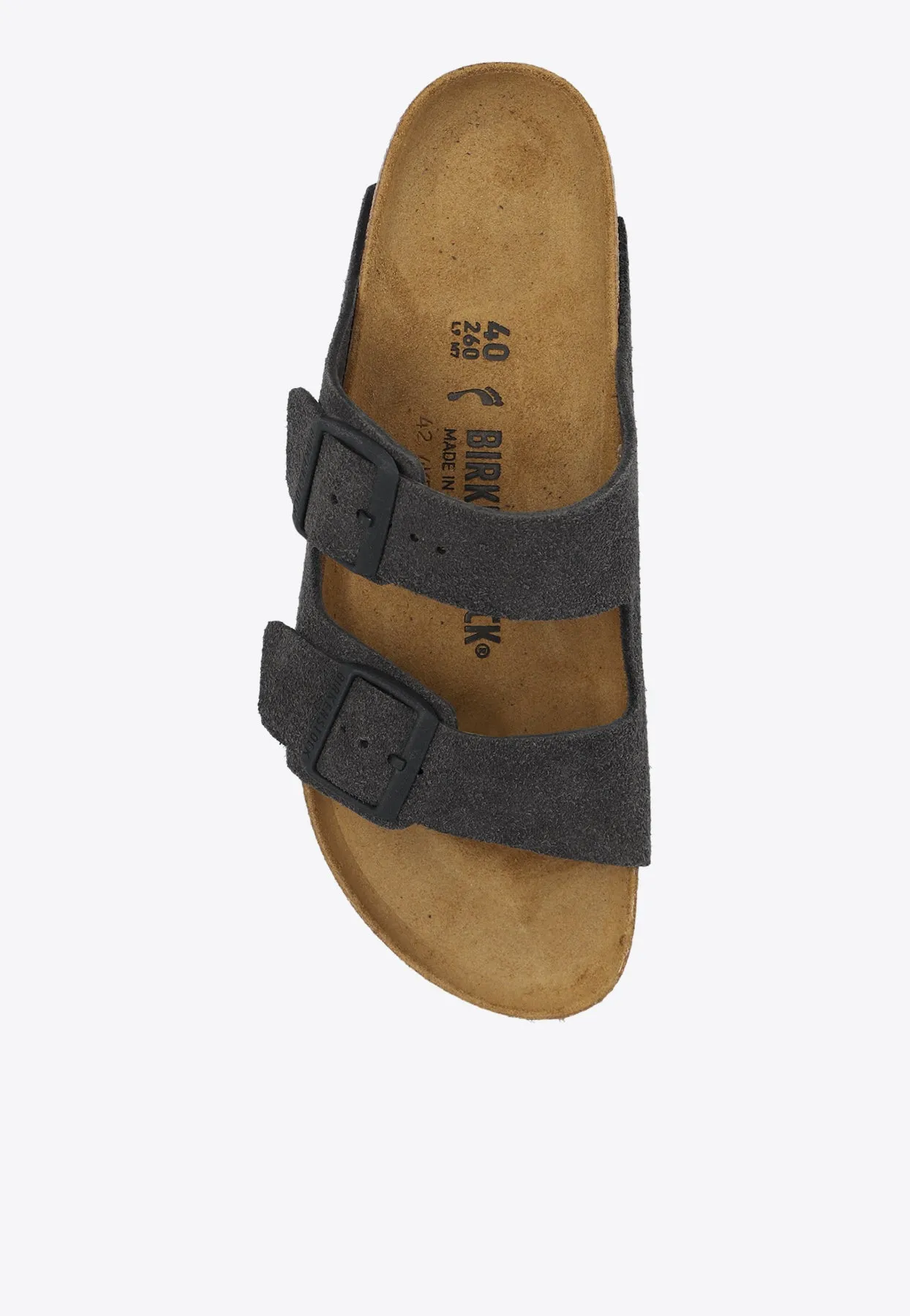 Fake Slides Arizona Buckle Suede Slides