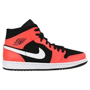 Nike Men's Air Jordan 1 Mid Basketball Shoe, Black/Infrared 23/White, Size 8 Asics Shoes Cheap Price