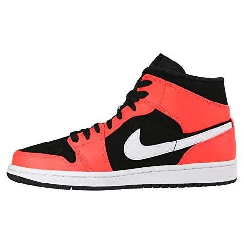 Nike Men's Air Jordan 1 Mid Basketball Shoe, Black/Infrared 23/White, Size 8 Asics Touch Rugby Shoes