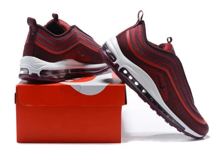 Nike Air Max 97 Ultra 17 Noble Red Wine Red White Men Shoes Sale Size US 7, 8, 8.5, 9, 10, 11 Weight Of Asics Running Shoes