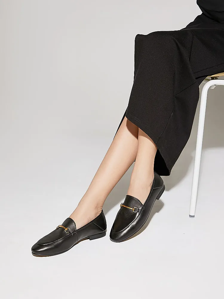 Isabeau Metal Buckle Loafers Bit Loafers