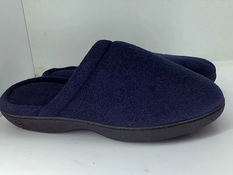 Wash Slippers Rubber Soles Isotoner Men's Navy Slip-On Slippers Size 8.5