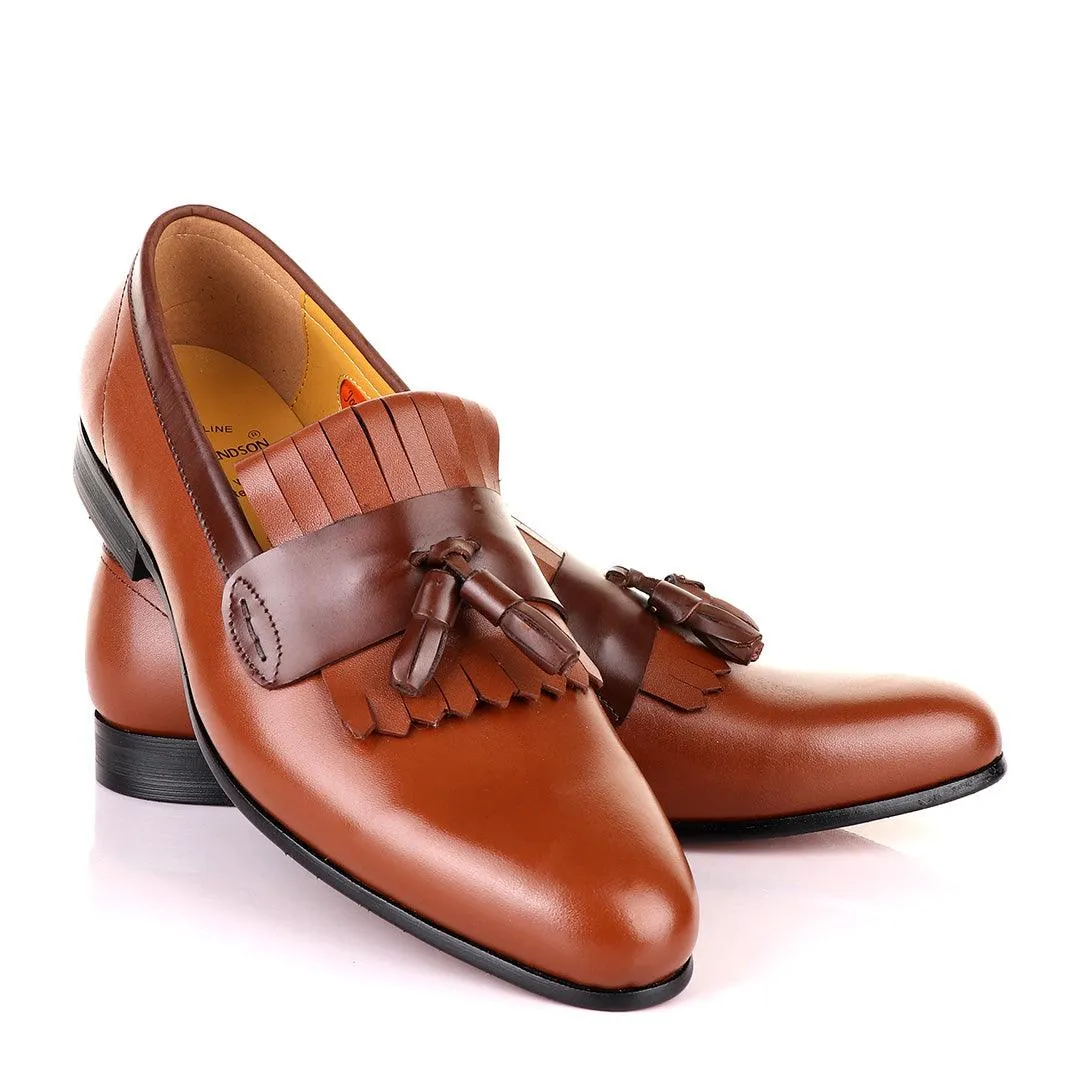 Shoe Carnival Loafers John Mendson Brown Leather Tassel Loafers