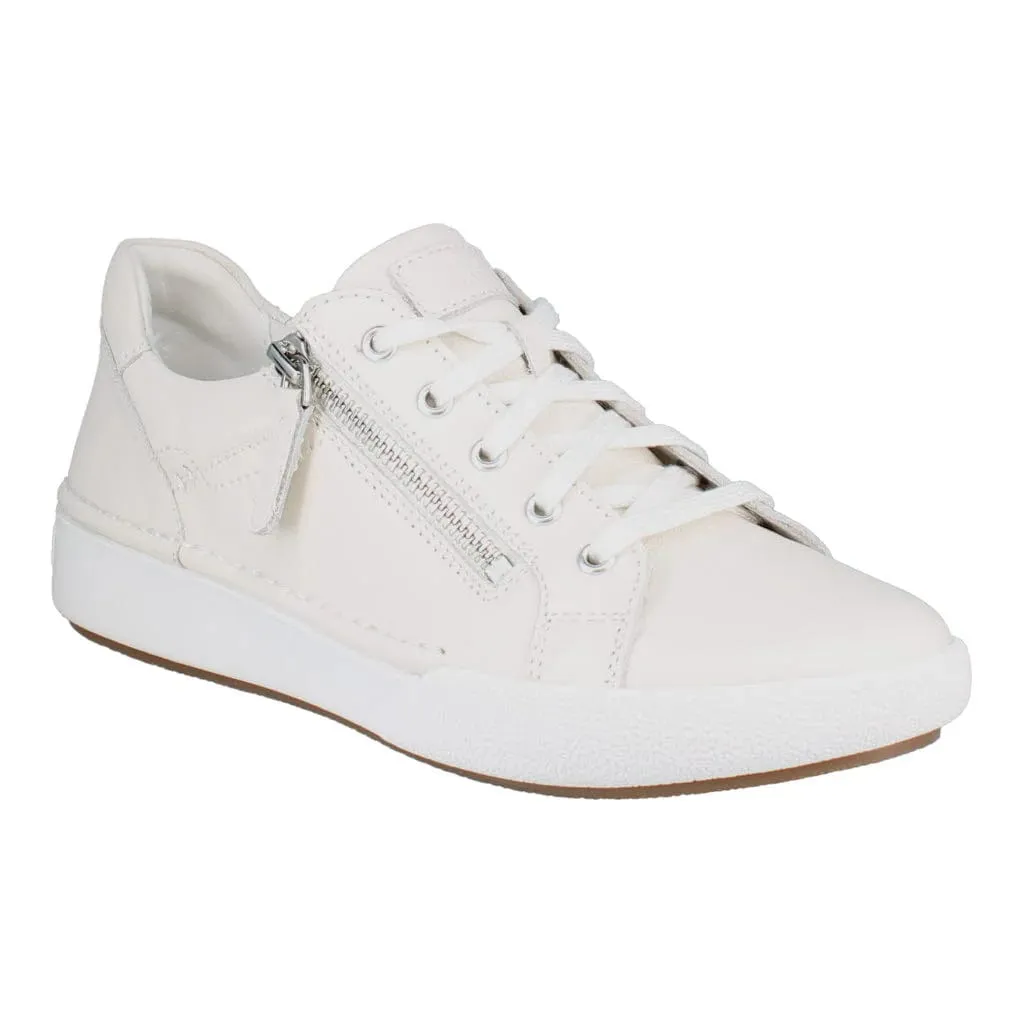 Josef Seibel Women's Claire 03 Lace & Zip Sneakers- White Trum Sneakers