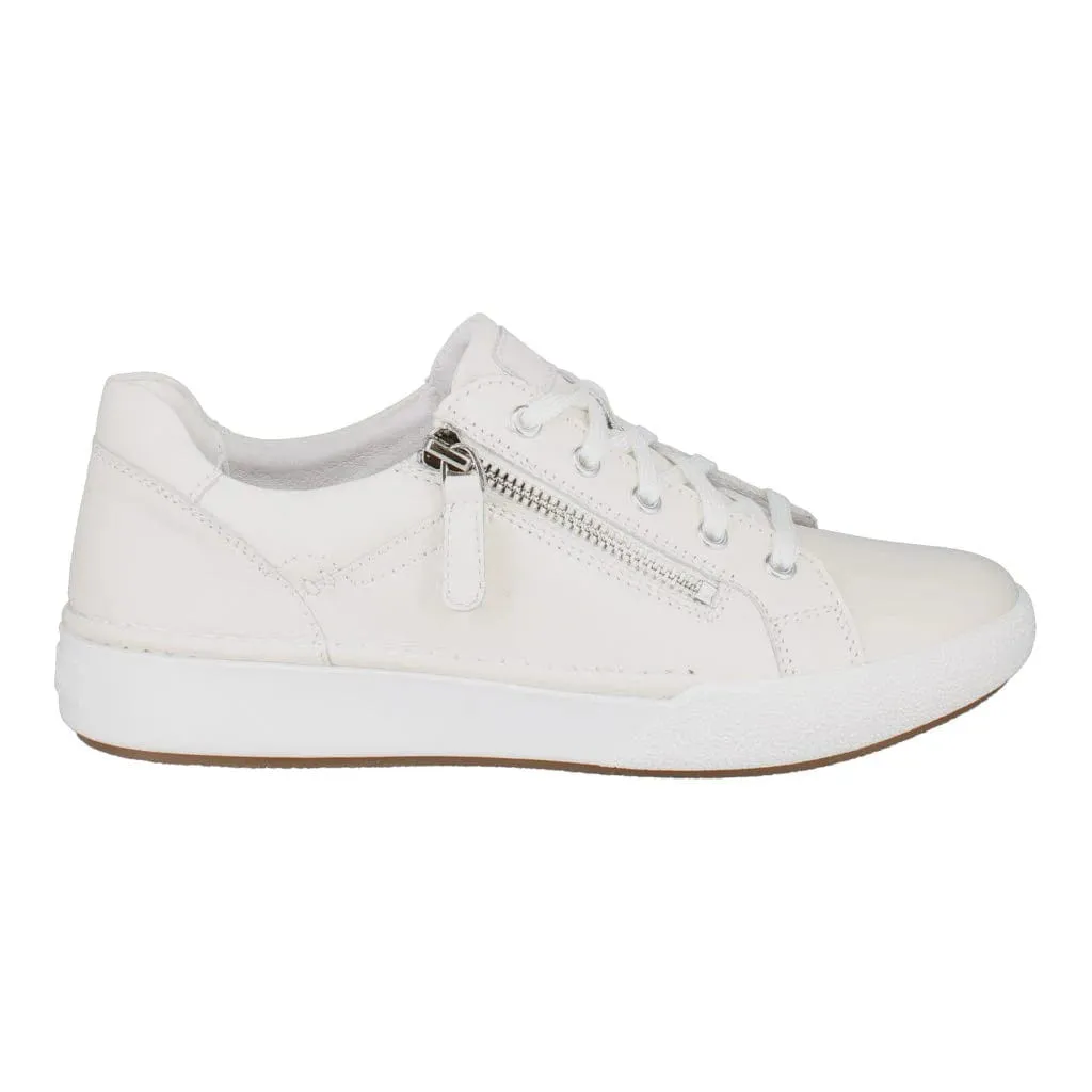 Josef Seibel Women's Claire 03 Lace & Zip Sneakers- White Luxury Sneakers