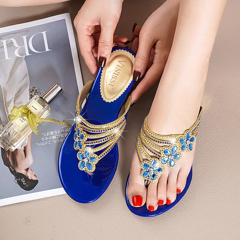 Lucilla - Versatile Crystal Diamond Slides for Women Diy Bridal Flip Flops