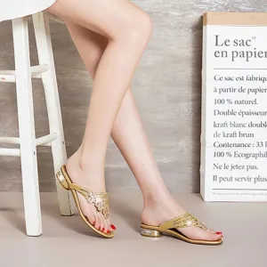 Flip Flops That Make You Taller Lucilla - Versatile Crystal Diamond Slides for Women