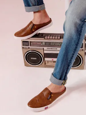 Men Brown Casual Slip-On Shoes Slip On Canvas Shoes