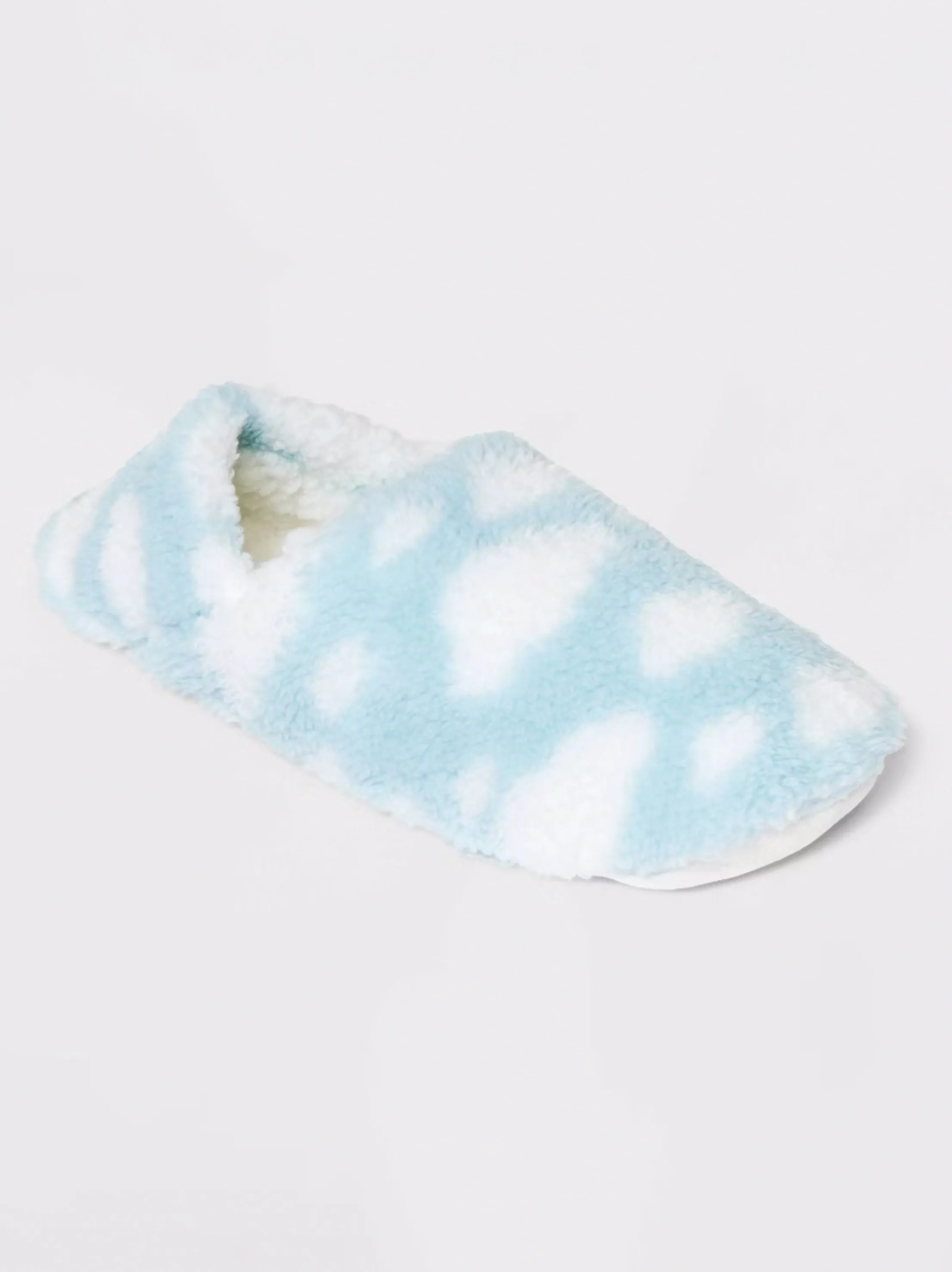 Slippers Of Spider Climbing Women's Printed Faux Fur Slippers,Light Blue