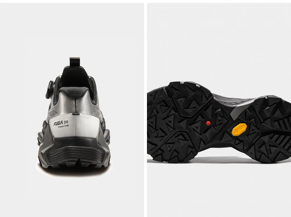 Running Shoes Wide Toe Box Kailas FUGA DU BOA Trail Running Shoes Men's BLACK SOLITUDE