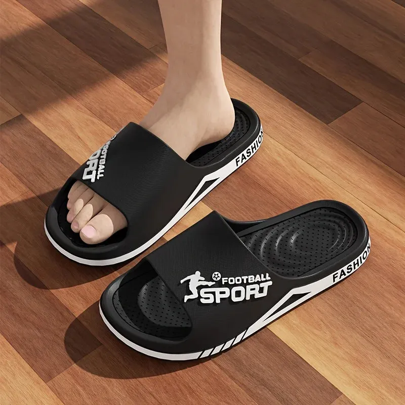 2025 new men's slippers summer PVC men's soft slippers outdoor sports thick anti slip cool slippers beach bathroom home sandals Slippers Whole Foods