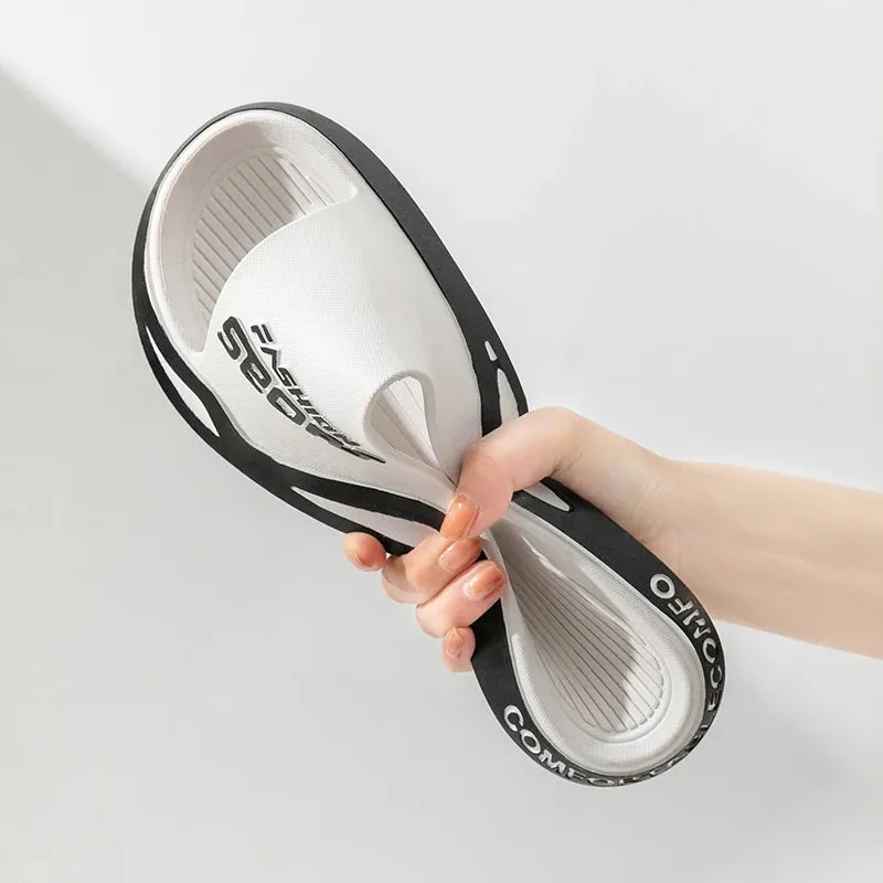 2025 new men's slippers summer PVC men's soft slippers outdoor sports thick anti slip cool slippers beach bathroom home sandals Peely Slippers