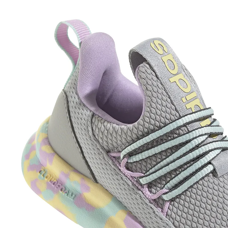Kid's Toddler Lite Racer Adapt 7.0 Grey/Flash Aqua/Lilac Adidas Soccer Shoes
