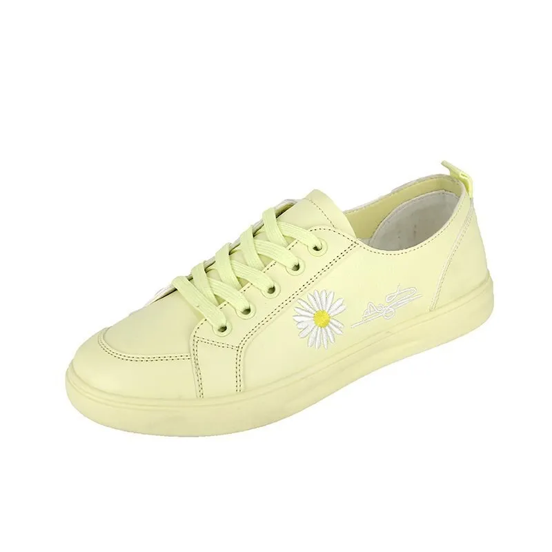 Lace Up Leather Tennis Female Walking Trainers Sneakers Mom Sneakers