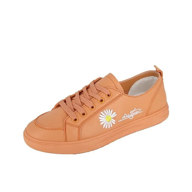 Lace Up Leather Tennis Female Walking Trainers Sneakers Sonic Sneakers