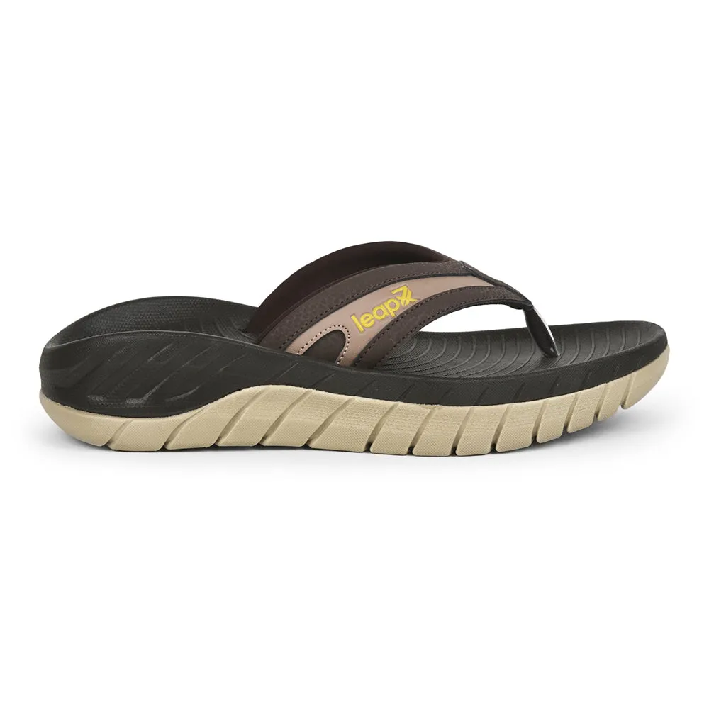 Leap7x By Liberty Men EVERLAST-2 Brown Casual Flip-Flop Slip Into Slippers