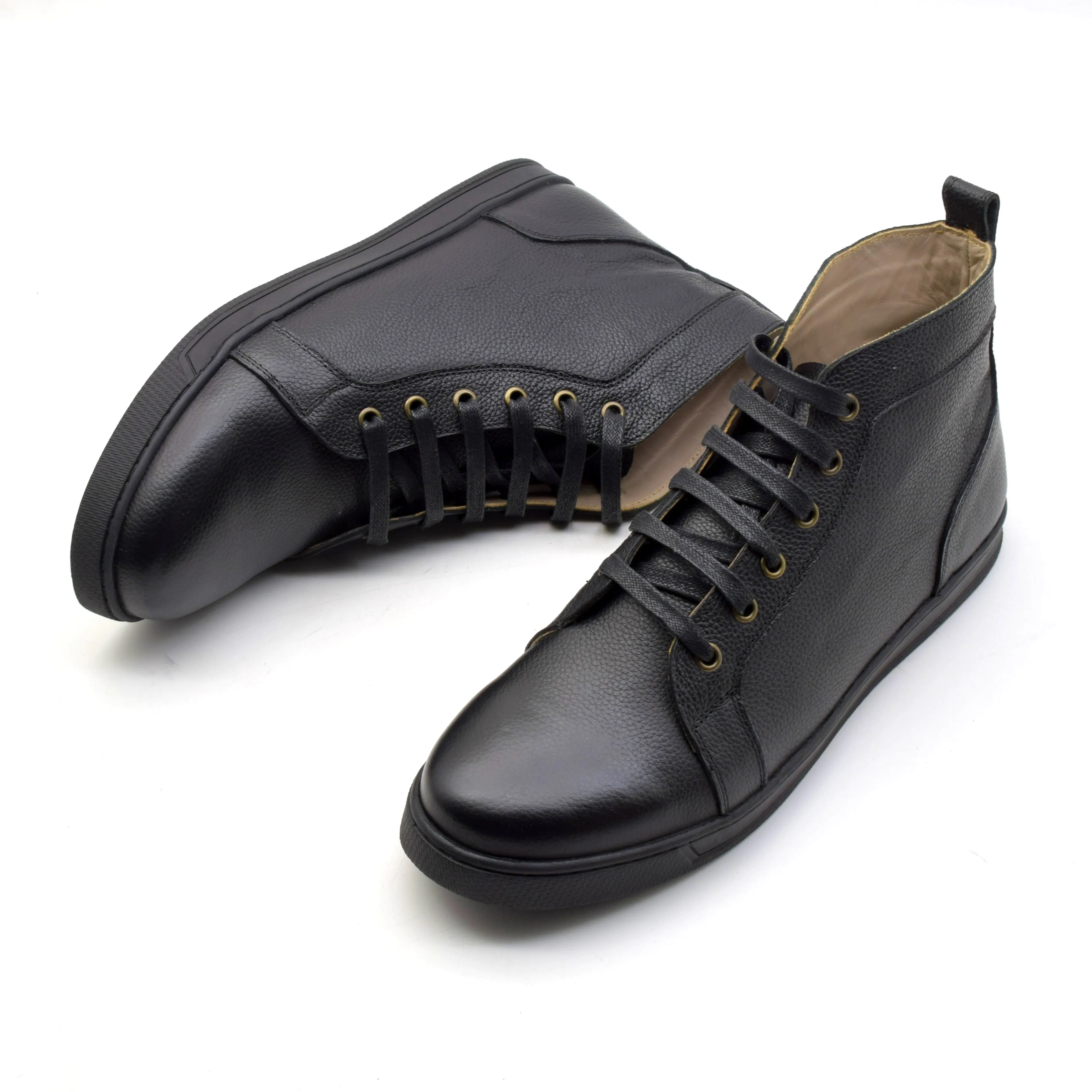 LEATHER  HIGH TOP SNEAKERS Plush Sneakers