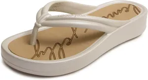 Fancy Wedge Flip Flops Lemon Jelly Mare Warm Grey
