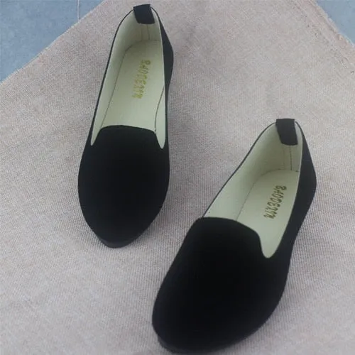 Plus Size Shoes Women Flats Candy Color Woman Loafers Cute Socks For Loafers