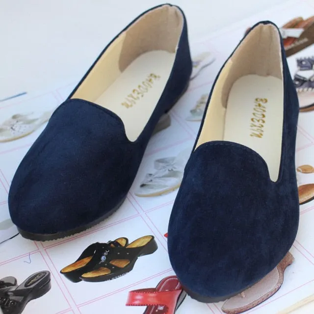 Rubber Sole Loafers Plus Size Shoes Women Flats Candy Color Woman Loafers