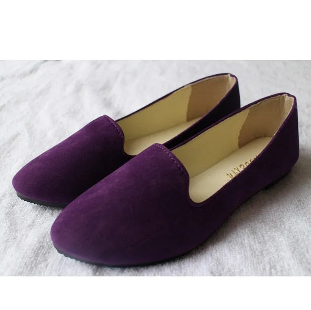 Plus Size Shoes Women Flats Candy Color Woman Loafers Linen Loafers