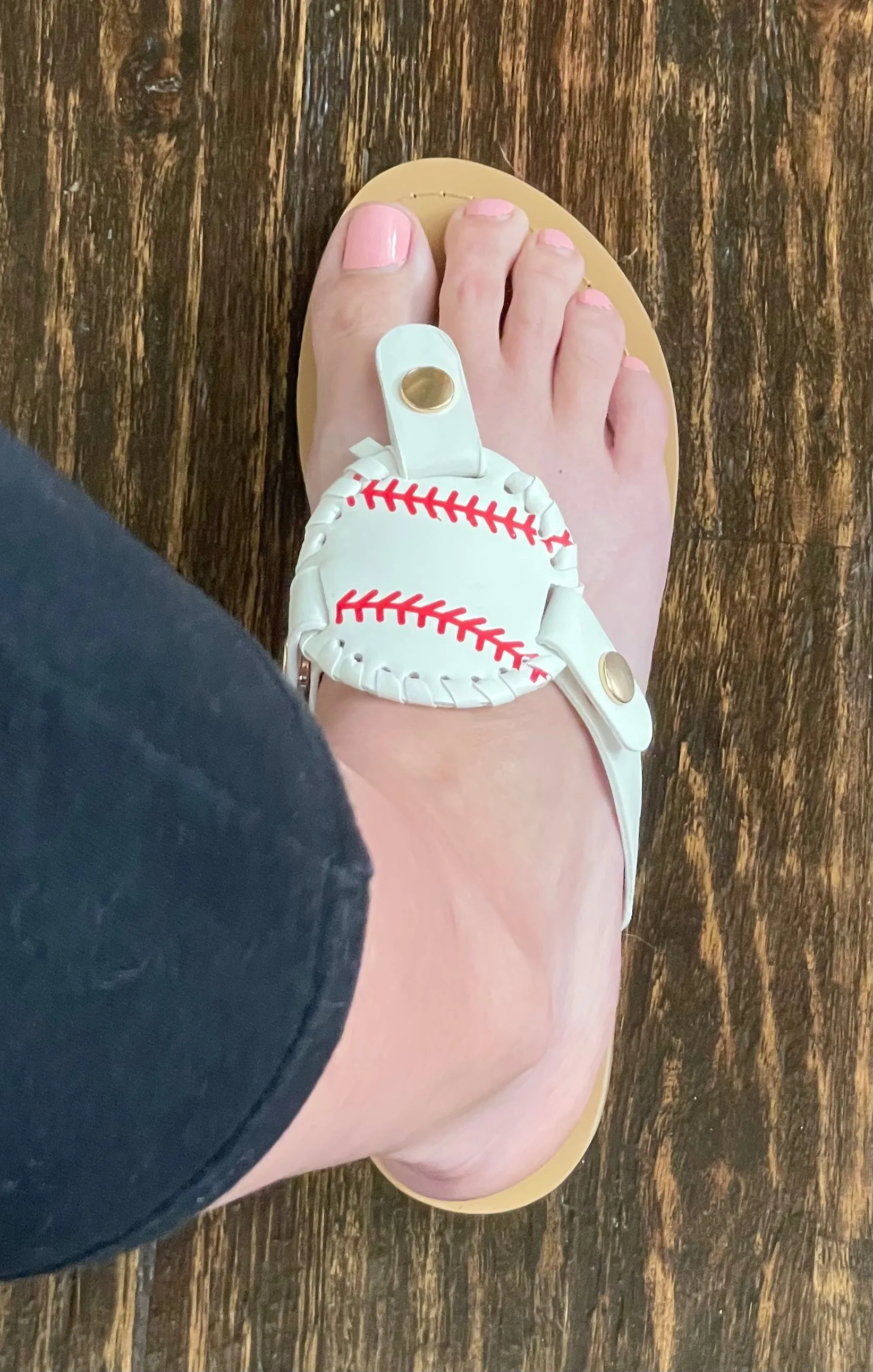 Baseball Thong Sandals Arch Support Flip Flops