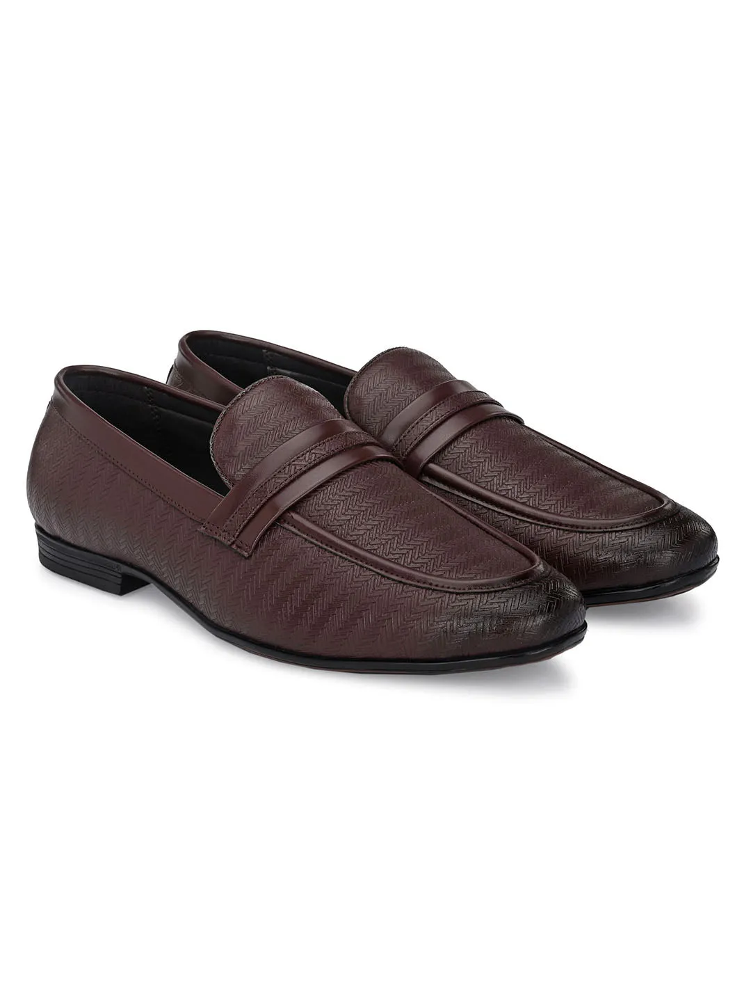 Capri Brown Textured Slip-Ons Segment The Search Slip On Loafer