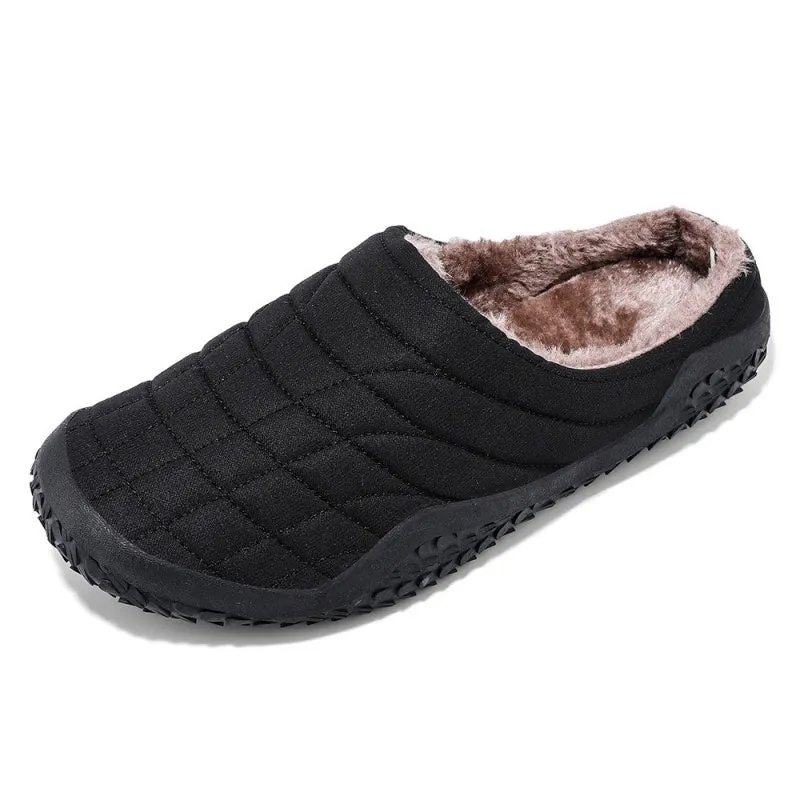 Brunches Slippers (Limited Time Sale 49%off)Men slippers home winter indoor warm plush shoes thick bottom waterproof leather house slippers cotton shoes