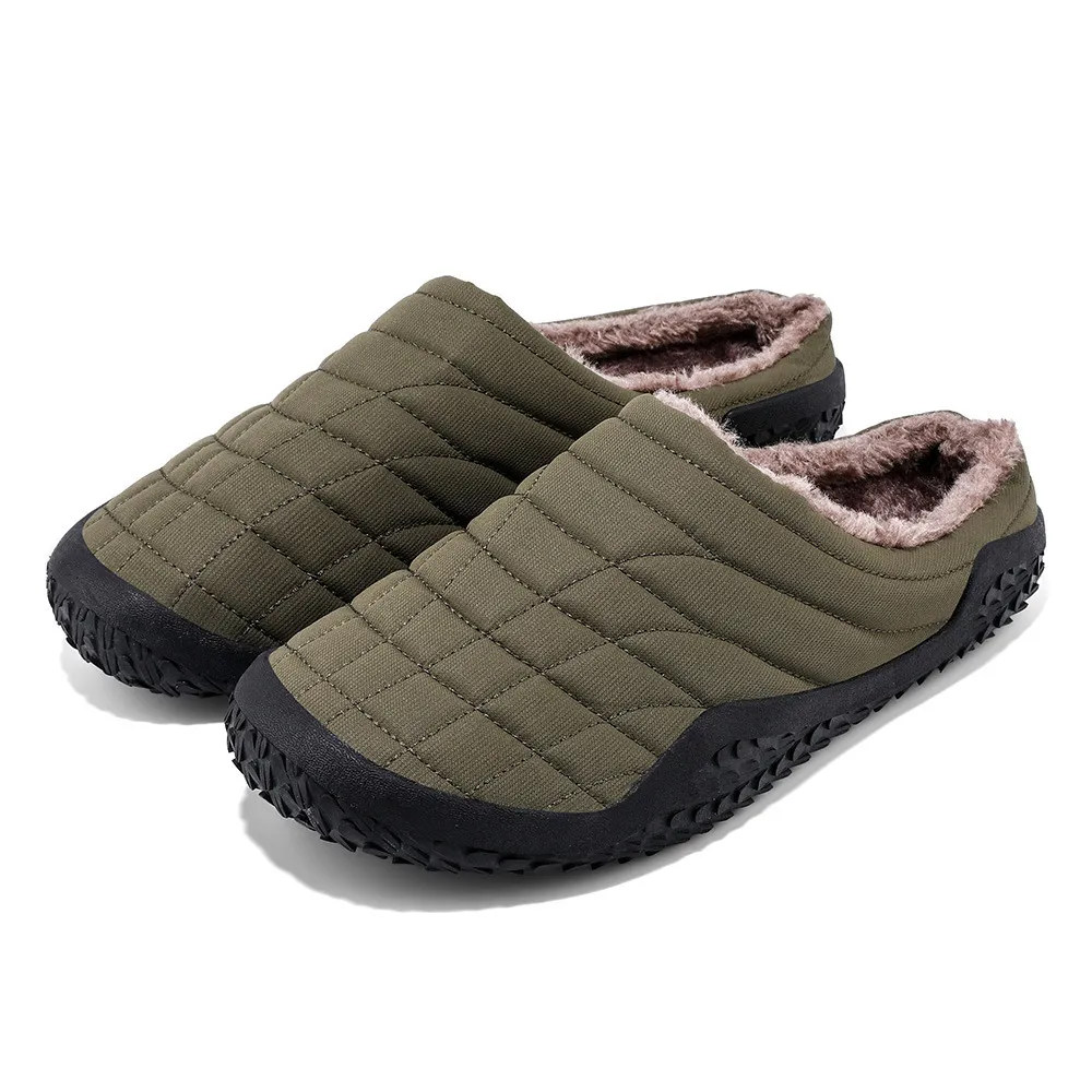 (Limited Time Sale 49%off)Men slippers home winter indoor warm plush shoes thick bottom waterproof leather house slippers cotton shoes Slippers With Rubber Soles