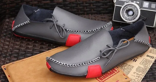 Loafers for Men Casual Men Shoes Genuine Leather 2017 Driving Moccasins Slip On Mens Flat Shoes Boat Loafers Plus Size EU 39-47 Rocket Dog Loafers