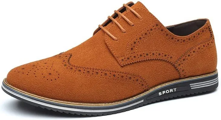 Best Soft Toe Work Boots Men's Wingtip Suede Derby Casual Shoes