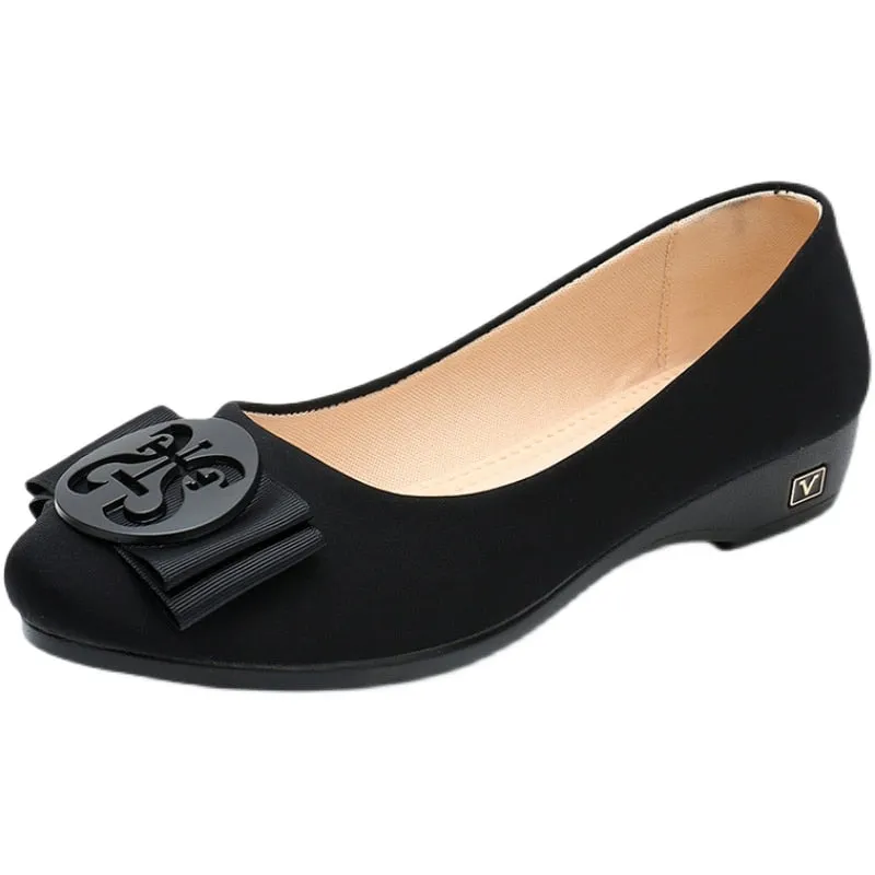 Women Flats Ballet  Office Work Shoes FlatsOversize Boat Crepe Sole Work Boots