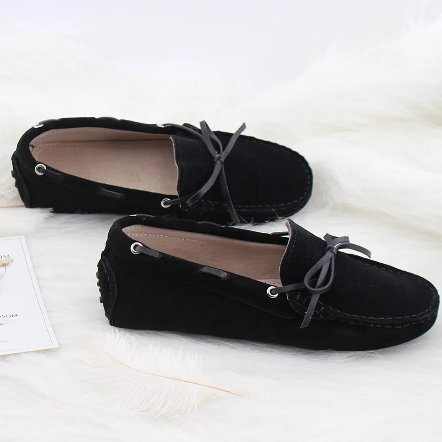 MIYAGINA Women Shoes Fashion Flats Leather Moccasins Driving Loafers Loafers Vs Oxfords